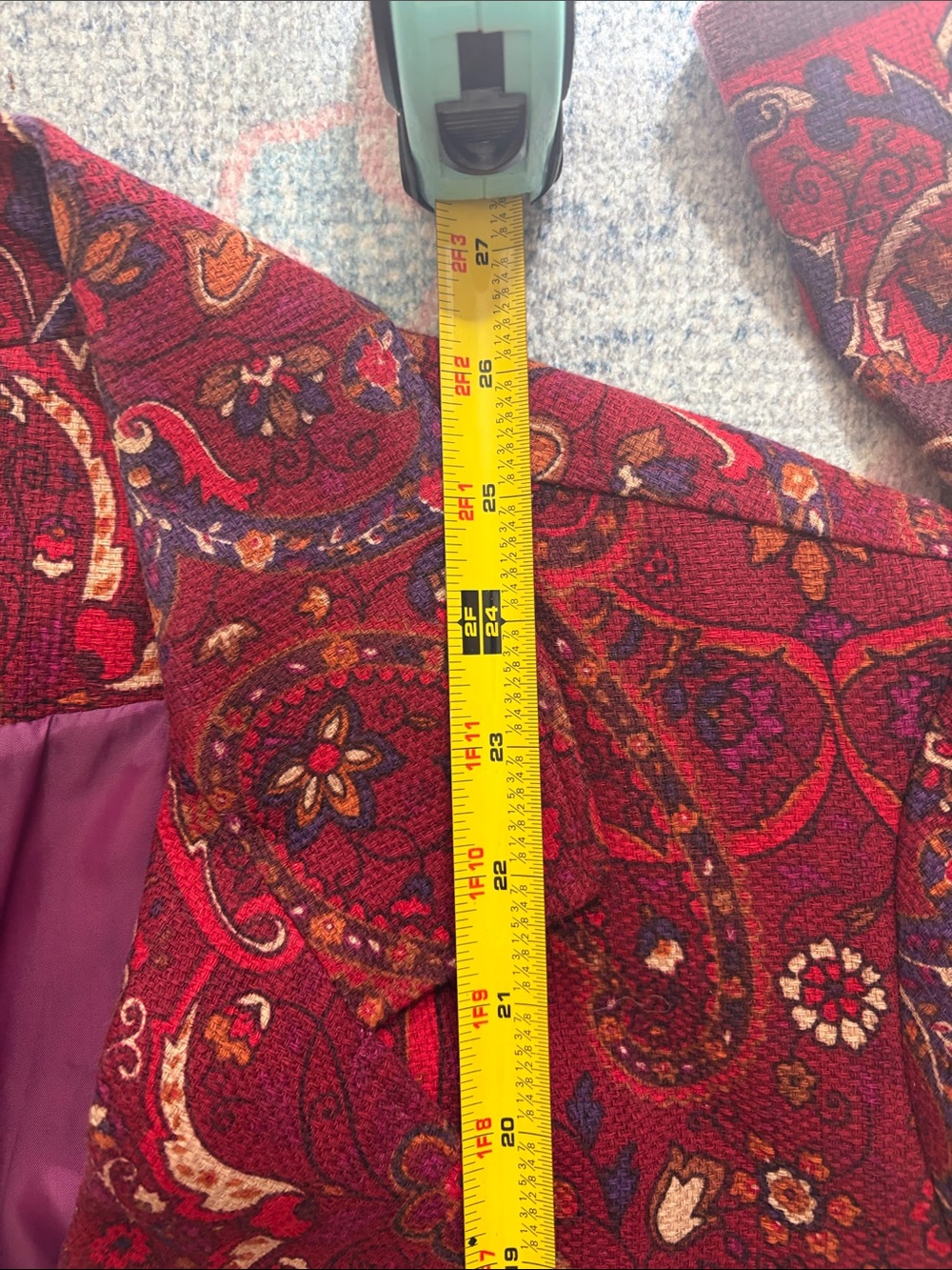 Coldwater creek lightweight cotton jacket, lined. Old money, jewel tones - Picture 8 of 11